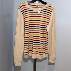 NWT Talbots multi color strips sweater.